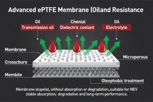 施柏德ePTFE透气阀用于动力电池包、OBC、电驱控制器和底盘电子模块防护应用