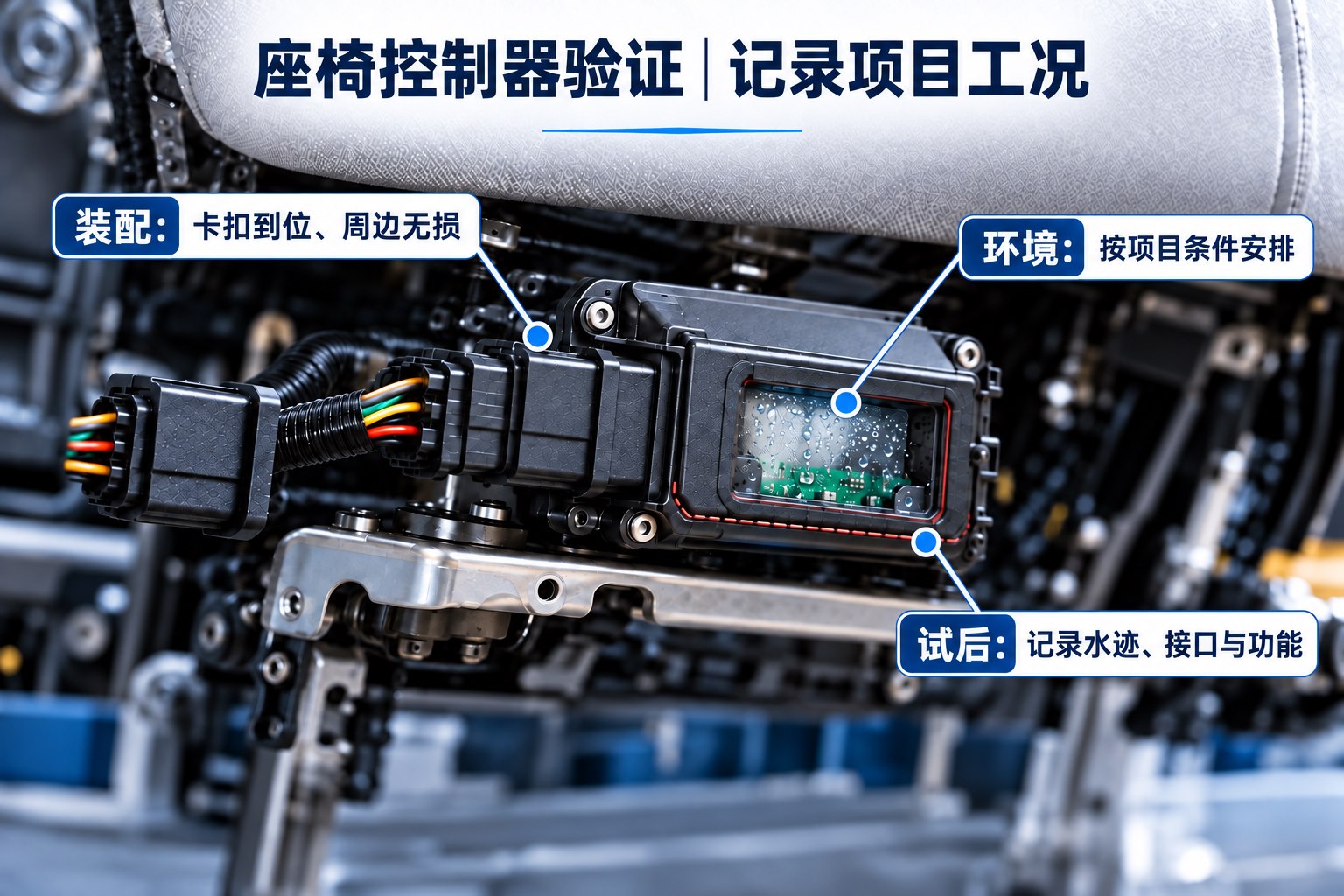 座椅控制模块装配检查和项目验证观察项